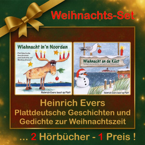 Weihnachts-Hörbuch-Set Heinrich Evers "Wiehnacht in'n Noorden" + "Wiehnacht an de Küst"